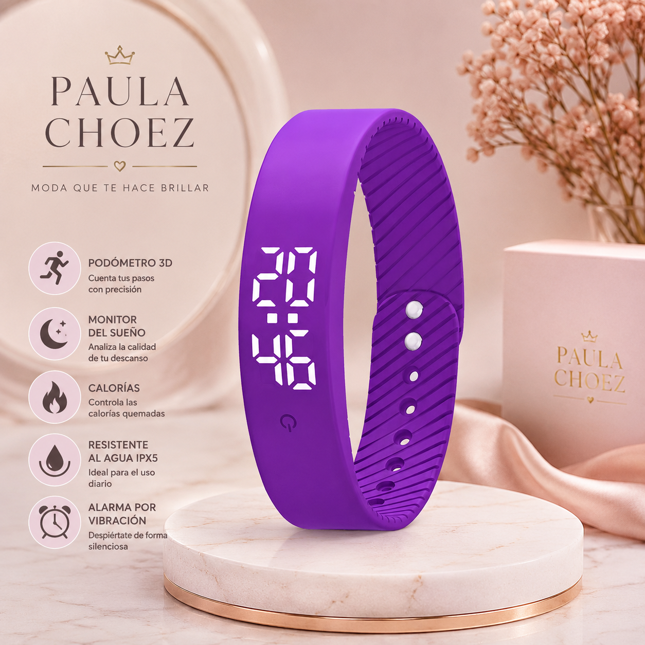 Sonia - Reloj Inteligente Con Monitor del Sueño y Alarma por Vibración