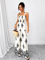 Susana – Mono Boho Estampado Paisley de Pierna Ancha