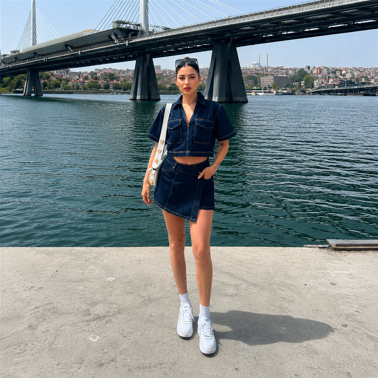 Enola – Conjunto Vaquero de Blusa y Short Denim Set