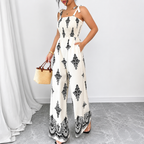 Susana – Mono Boho Estampado Paisley de Pierna Ancha